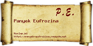 Panyek Eufrozina névjegykártya